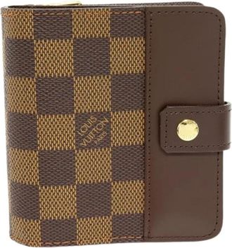Louis Vuitton Pre-owned Compact Zip Damier Portemonnee - Heren - Vintage Accessoires - Bruin - ONE Size - Vintage