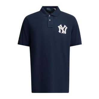 Polo Ralph Lauren Tops, Heren, Blauw, L, Katoen, Klassiek Passende NY Yankees Polo Shirt