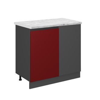 Vicco Armario De Esquina R-line, Rojo, 86 Cm Et M&aacute;rmol