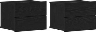 vidaXL Vidaxl - Armario De Noche Con Caj&oacute;n 2 Pcs Roble Negro 40 X 30 X 30 Cm
