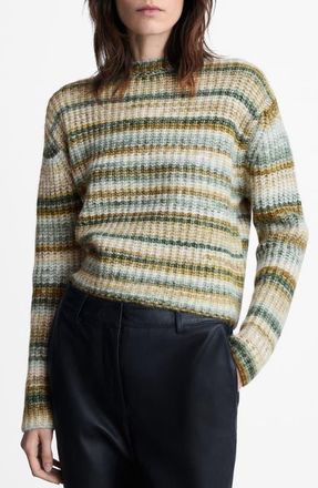 Mango Stripe Sweater in Dark Green at Nordstrom, Size X-Small
