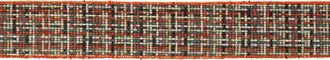 Melrose International Checkered Woven Wired Ribbon (Set of 2) - Red, Black, Beige
