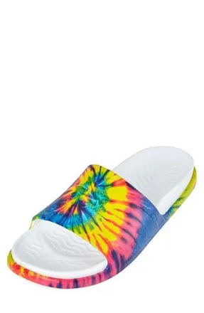 Native Spencer LX Print Slide Sandal in Shell White/Neon Tie Dye at Nordstrom Rack, Size 6