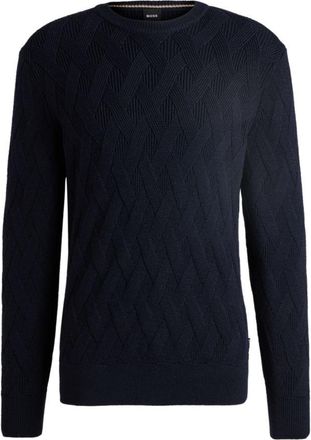 BOSS Wool regular-fit sweater with knitted structure