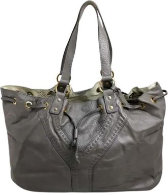 Saint Laurent Tweedehands leren schoudertassen - Dames - Vintage Shopper - Grijs - ONE Size - Leer - Vintage