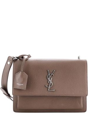 Saint Laurent Sunset Satchel Leather Medium crossbody bag - Bruin