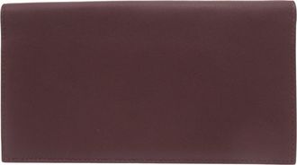 Herm&egrave;s Prune Swift Leather Long Wallet (Bi-Fold) (Pre-Owned)
