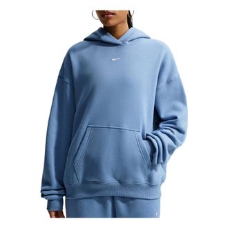 Nike (WMNS) Nike Studio Fleece Medium Weight Hoodie Work Blue Sail IM8502-486