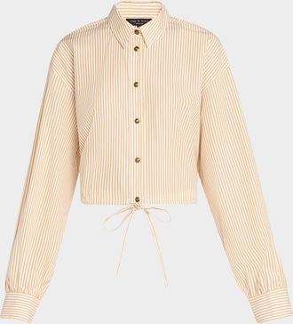 Rag & Bone Georgie Stripe Drawstring Shirt