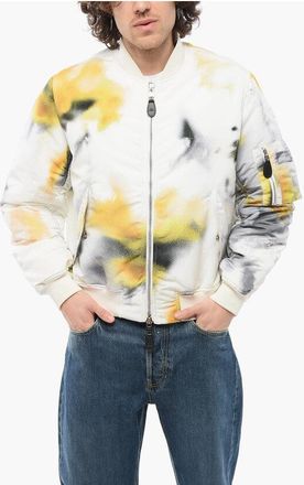 Alexander McQueen Front Zipped BLURRED Padded Bomber Jacket size 48