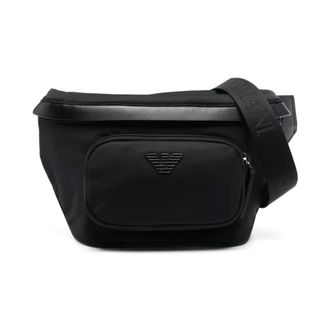 Emporio Armani Black Waist Bag with Top Zip - male - Emporio Armani - Bum Bags - Black - ONE SIZE - Bags