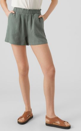 Vero Moda Shorts VERO MODA VMNATALI HW SHORTS NOOS, Damen, Gr. XL (42), N-Gr, laurel wreath, Web, Obermaterial: 100% Baumwolle, unifarben, relaxed fit kurz, Hos