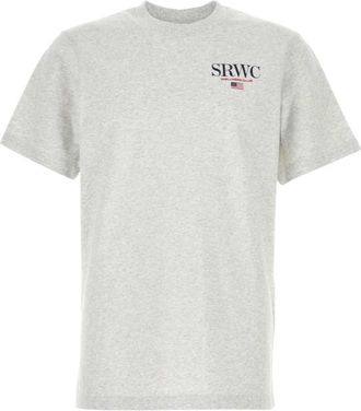 Sporty & Rich Melange Grey Cotton T-shirt