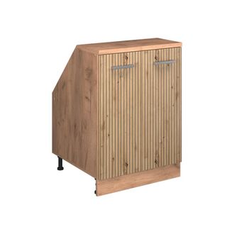 Vicco Armario De Cocina Para Techo Inclinado R-line, Roble Artesanal, 60 Cm Con 2 Puertas, 60 Cm De Profundidad, Vicco