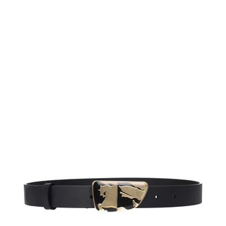 Burberry Gray Leather Regular Womens Belt