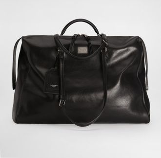 Dolce & Gabbana Calfskin Vittoria Bag - Man Crossbody Bags Black Onesize