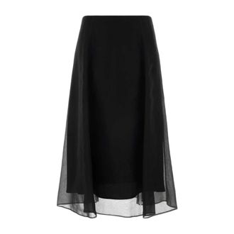 Brunello Cucinelli Brunello Cucinelli, Midi Skirts, female, Black, Size: 2XL Circle Skirt