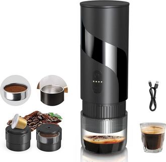 Trade Shop Trade Shop - Mini M&aacute;quina De Espresso Port&aacute;til Recargable 20 Bar 2in1 Para C&aacute;psulas De Tierra