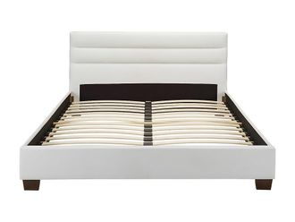 VENTE-UNIQUE.COM Base de cama piel sint&eacute;tica blanco