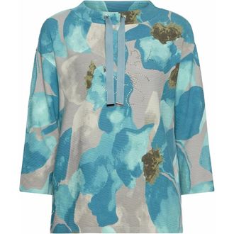 Betty Barclay Bloemen sweatshirt met opstaande kraag - Dames - Blouses & Shirts - Veelkleurig - Maat: 2XL