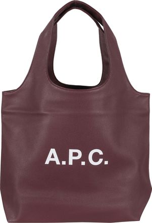 A.P.C. Wine Tote Ninon Front-Logo Polyurethane Tote Bag
