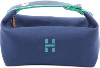 Herm&egrave;s 2010-2025 Small Toile Bride a Brac Case vanity bag - Blauw