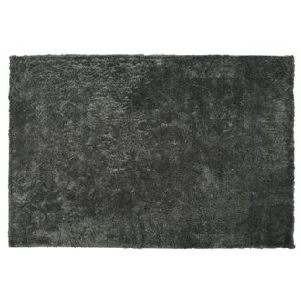 Beliani Alfombra Gris Oscuro 160 X 230 Cm Poli&eacute;ster Hecho A Mano Pelo Largo Evren