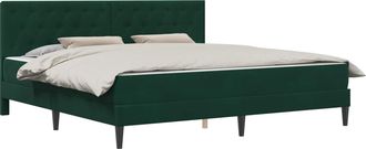 vidaXL Estructura De Cama Con Colch&oacute;n Verde Oscuro 180 X 200 Cm Vidaxl