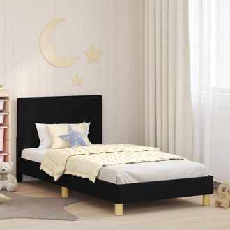 vidaXL Vidaxl Struttura Letto Bambini Con Testata Nero 90 X 190 Cm Tessuto