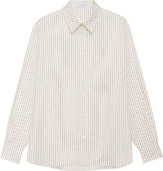 Anine Bing Braxton stripe-print shirt - women - Cotton - L - White