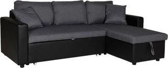 Happy Garden Happy Garden - Sofá cama clark 3 plazas color gris chiné y color negro