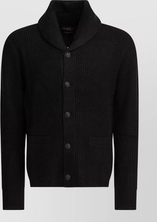 Ralph Lauren cashmere cardigan shawl collar ribbed texture pockets