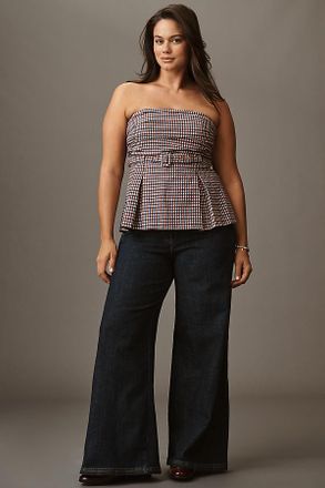 Maeve Scallop-Edge High-Rise Wide-Leg Jeans