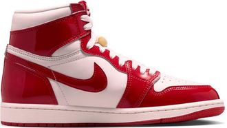 Nike Jordan Womens Air Retro 1 Hi RMSTD - Basketball Shoes - University Red / Light Soft Pink / Metallic Silver Size 10.0