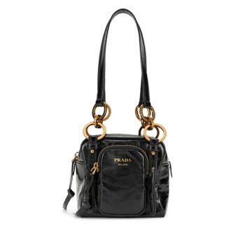 Prada Shoulder Bags, female, Black, Size: ONE SIZE Mini Dangle Bag