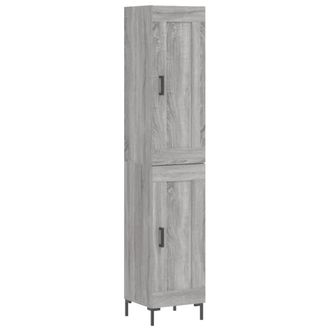 Berkfield Home Highboard Grey Sonoma 34.5x34x180 cm Engineered Wood