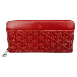 Goyard Pre-owned Matignon GM Portemonnee Rits Rond Clutch - Dames - Pre-owned - Rood - Maat: ONE Size
