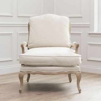 Voyage Maison Florence Natural Linen Country Chair in Walnut