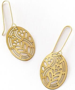 Matr Boomie Adhya Cutout Oval Drop Hook Earrings in Bronze at Nordstrom