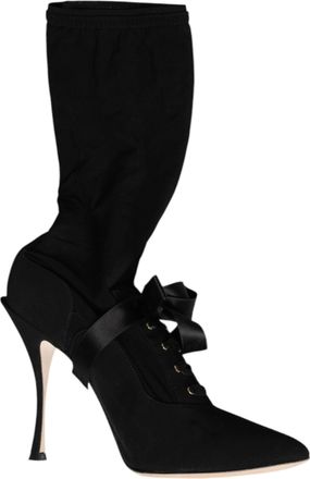 Dolce & Gabbana Black Stiletto Heels Mid Calf Boots Womens Shoes (Pre-Owned)