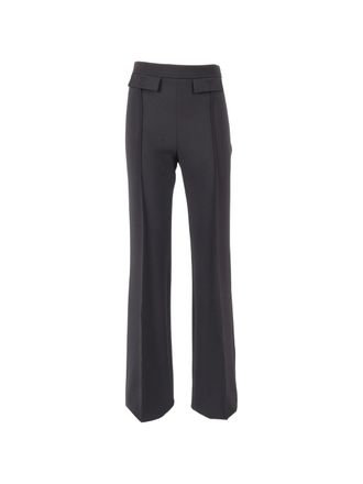 Elisabetta Franchi High-Waist Black Structured Wide-Leg Pants