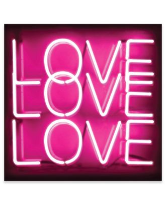 iCanvas Icanvas Neon Love Love Love Print On Acrylic Glass By Hailey Carr