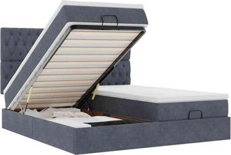 vidaXL Estructura Cama Otomana Colchones Terciopelo Gris Oscuro Vidaxl