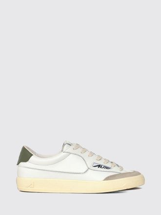Autry Windscape Low Top Leather Sneakers with Engraved Logo and Padded Ankle