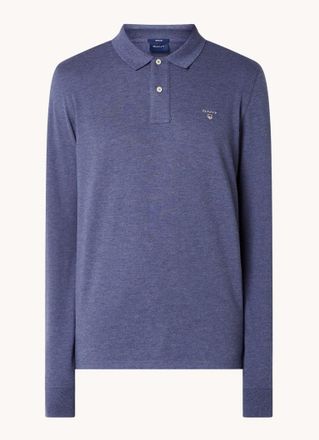 GANT Langarm-Polo mit normaler Passform aus pique Baumwolle