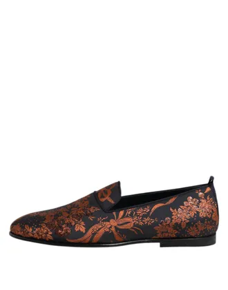 Dolce & Gabbana Floral Jacquard Flat - Black