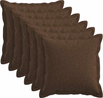 vidaXL Cuscino Con Cuscino Houten 6 Pz Marrone Lino Vidaxl