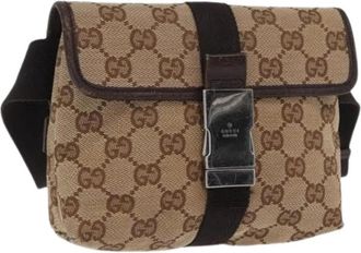 Gucci Pre-owned Belt Bags, female, Beige, Size: ONE SIZE Pre-owned Canvas Belt Bag