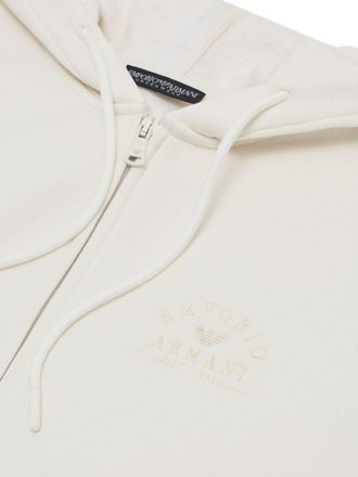 Emporio Armani Embroidered Logo Hoodie - White