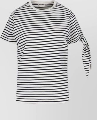 J.W.Anderson crew neck striped top side tie detail
